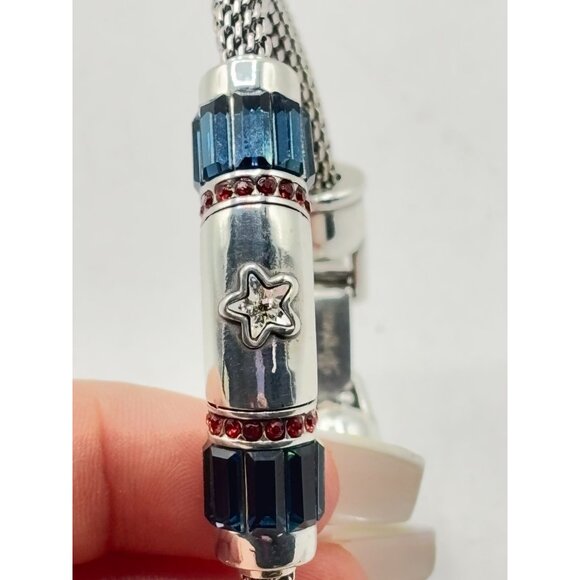 Brighton Star Accent Silver & Blue Mesh Bracelet - Picture 3 of 6